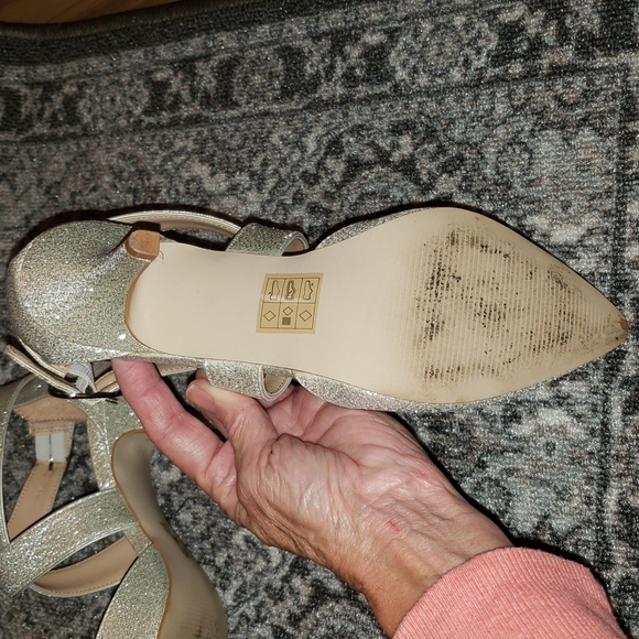 Silver cross-strap heels - Picture 7 of 8